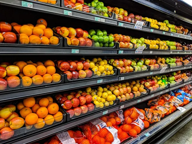 Interior of Manos Supermarket in Kolios offering bakery and local products